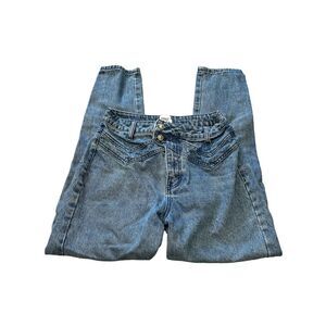 Princess Polly‎ high waisted 2 Button straight leg jeans medium wash blue 6
